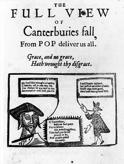 Pamphlet celebrating Archbishop William Laud''s downfall, c.1645 von English School