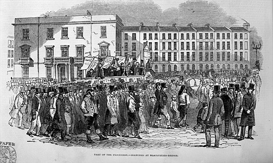 Part of the Chartist Procession sketched at Blackfriars Bridge, 10th April 1848 von English School