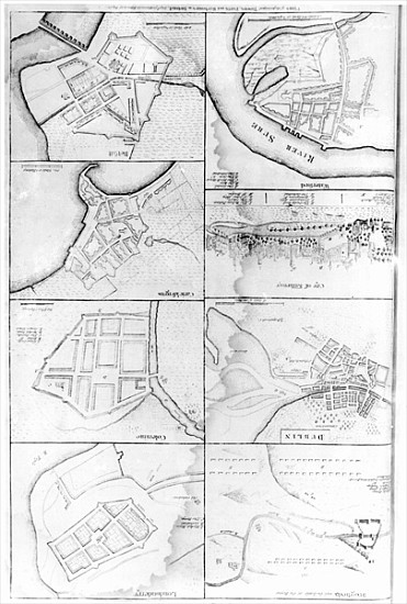 Plans of the principle Towers, Forts and Harbours in Ireland von English School