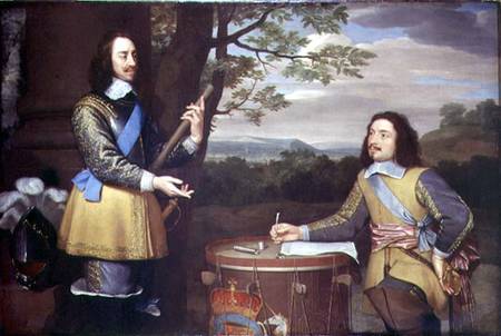 Portrait of Charles I (1600-49) and Sir Edward Walker (1612-77) von English School