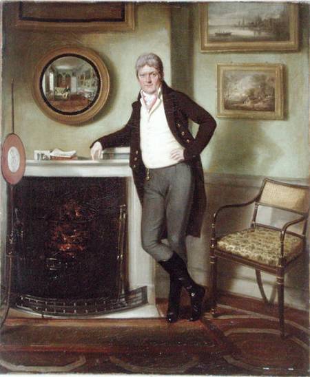 Portrait of George Henckell in his Study von English School