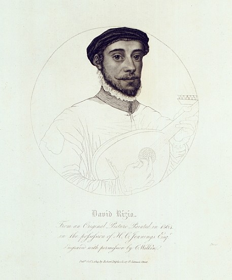 Portrait of David Rizio, from an original painted in 1564; engraved by C. Wilkin, pub. London von English School