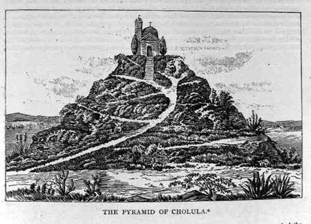 The Pyramid of Cholula, after a drawing in Cumplido's Spanish translation of Prescott's 'Mexico', fr von English School