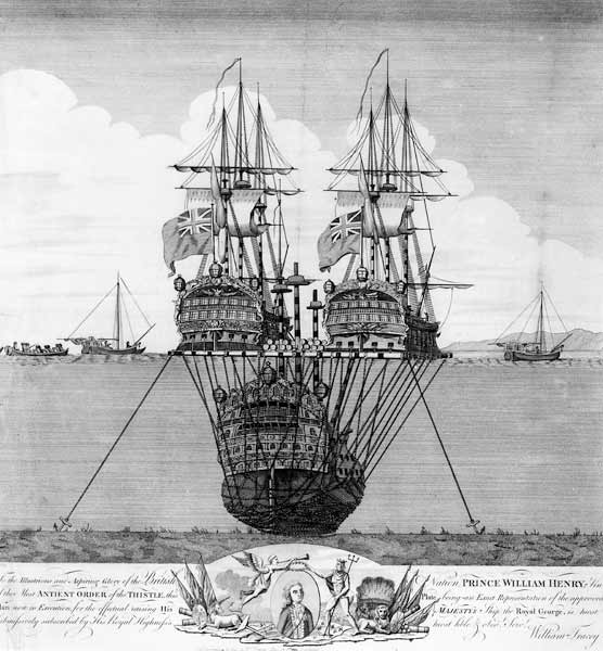 The Attempt made to Salvage the HMS Royal George, c.1783 von English School