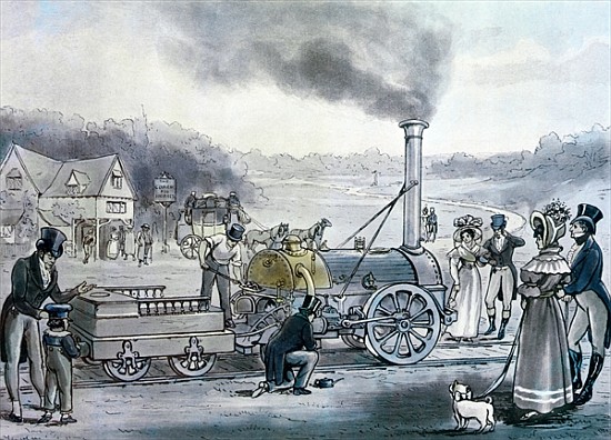 Stephenson''s ''Northumbrian'', the first locomotive to be built with an integral firebox von English School