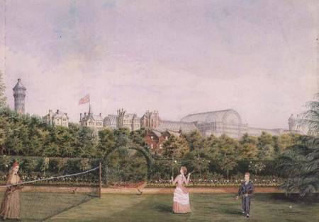 Tennis at Crystal Palace (w/c heightened with white) von English School