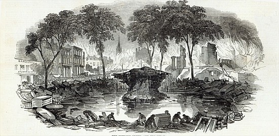 The Bowling-green and Broadway, New York, from The Illustrated London News, 23rd August 1845 von English School