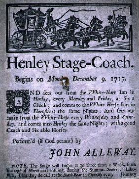 Advertisement for the Henley Stage Coach 1717