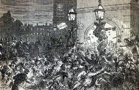 Bread Riot at the entrance to the House of Commons in 1815