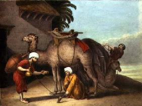 Two Camels with Attendants c.1825  on
