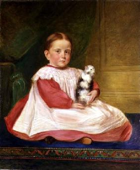 Child with guinea pig c.1870