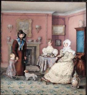 An English William IV Sitting Room in Late Summer c.1830  on