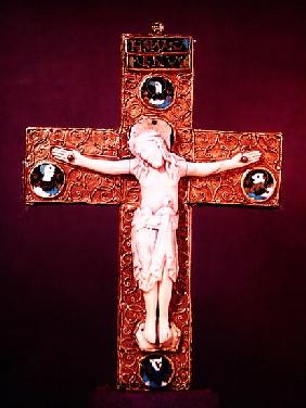 Saxon Crucifix, Anglo-Saxon, c.1000 (ivory and gold)