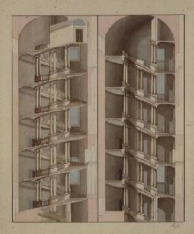The Staircase of the Villa Farnese, Caprarola 1800