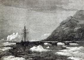 The cruise of the Pandora: Arrival off Cape Isabella, from ''The Illustrated London News''