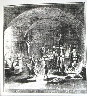 Torture Chamber of the Inquisition, copy of an illustration from 'A Complete History of the Inquisit published