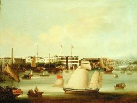 View of the Foreign Factories, Canton before 185