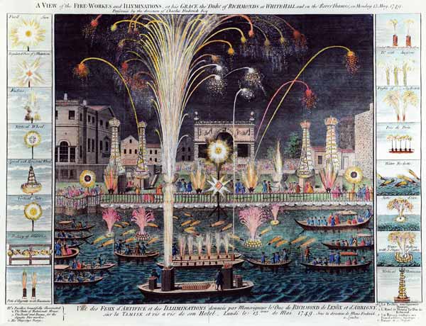 A View of the Fireworks and Illuminations at his grace the Duke of Richmond''s at Whitehall and on t von English School