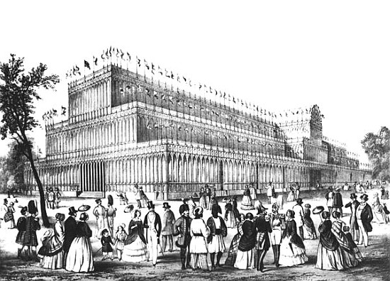 View of the Exterior of the Crystal Palace, built for the Great Exhibition of 1851 von English School