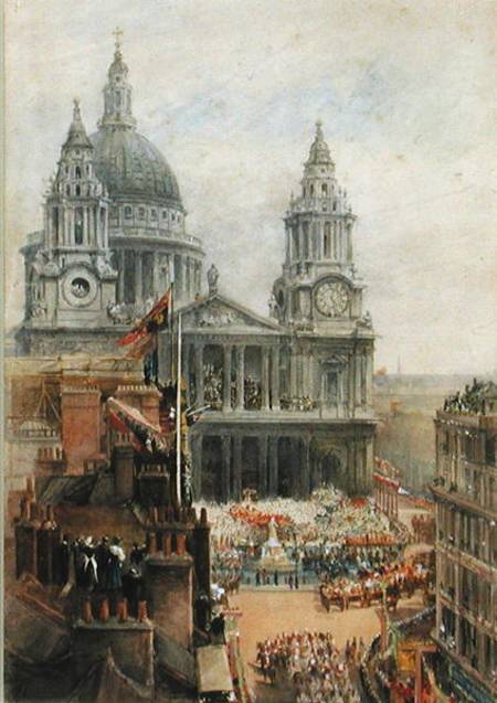 Watching Queen Victoria's Jublilee celebrations outside St. Pauls von English School