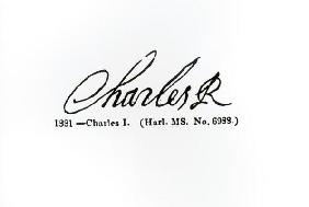 Signature of King Charles I (1600-49) (engraving) (b/w photo) 1862