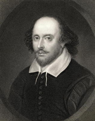William Shakespeare (1564-1616) from 'The Gallery of Portraits', published 1833 (engraving) von English School, (19th century)