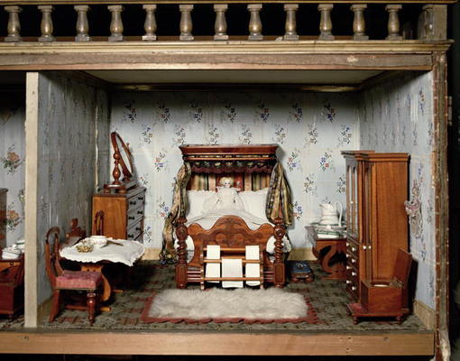 A bedroom in 'Mrs Bryant's Pleasure', c.1860 (mixed media) von English School, (19th century)