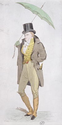 An English dandy, c.1802 (colour litho) von English School, (19th century)