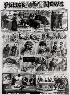 Incidents Relating to the East End Murders, from 'The Illustrated Police News', 20th October 1888 (e von English School, (19th century)