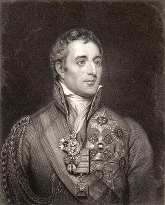 Portrait of Arthur Wellesley, 1st Duke of Wellington (1769-1852) (engraving) von English School, (19th century)