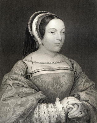 Portrait of Margaret Tudor (1489-1541) Queen of Scotland, from 'Lodge's British Portraits', 1823 (en von English School, (19th century)