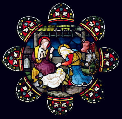 The Nativity (stained glass) von English School, (19th century)