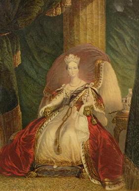 Portrait of Queen Victoria (1819-1901) (colour litho) 19th