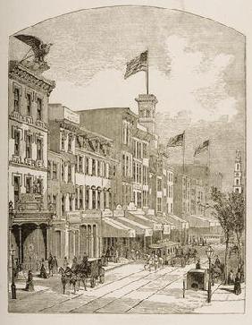Arch Street, Philadelphia, in c.1870, from 'American Pictures' published by the Religious Tract Soci 1916