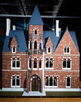 Exterior of Victorian Gothic doll's house, 1875 (mixed media)