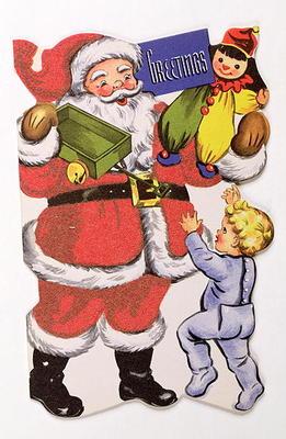 Father Christmas, Victorian Christmas card (colour litho) 19th