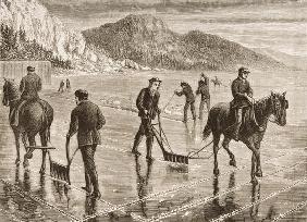 Ice-Harvest on the Hudson River, New York State, c.1870, from 'American Pictures', published by The 12th