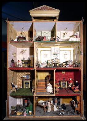 Interior of doll's town house, 1840 (mixed media) 1678