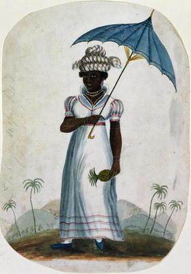 Lady with a Parasol and a Pineapple, c.1840 (w/c on paper) 19th