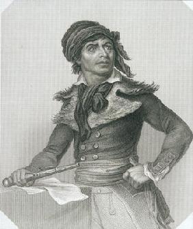 Portrait of Jean-Paul Marat (1743-93) (engraving) 1865