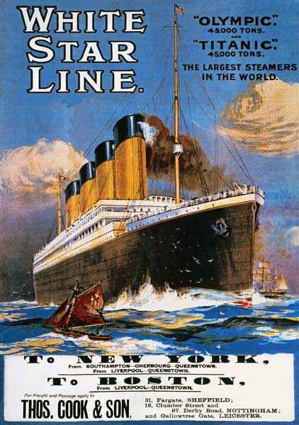 Poster advertising the White Star Line von English School, (20th century)