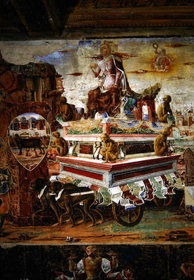 Detail of the Chariot of Maia, from September: The Triumph of Vulcan, from the Room of the Months, 1 von Ercole de Roberti