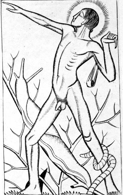 David, illustration from Gill''s ''That Which Pleases the Sight'' (Id Quod Visum Placet) 1926 (engra von Eric Gill