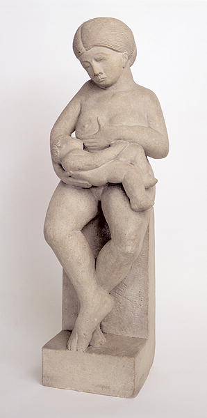 Madonna and Child 1 - feet crossed, 1909-10 (portland stone)  von Eric Gill