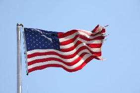 US-Flagge im Wind