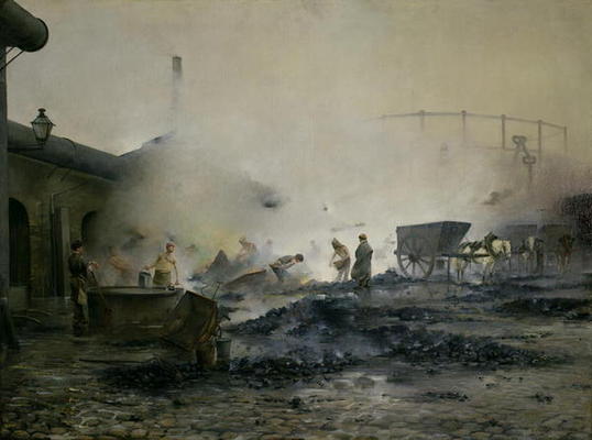 The Gas Factory at Courcelles, 1884 (oil on canvas) von Ernest Jean Delahaye