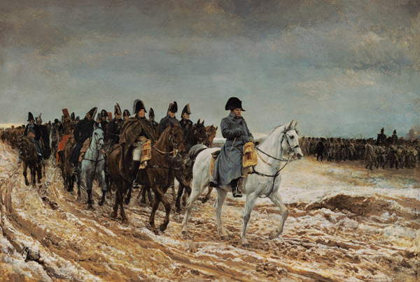 Napoleon und die Generäle Ney, Berthier, Drouaut, Gourgaud und de Flahaut im Feldzug von Ernest Meissonier