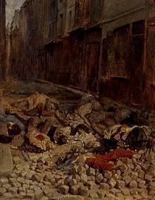 Nach der Strassenschlacht (Die Barrikade in der Rue de la Mortellerie) 1848
