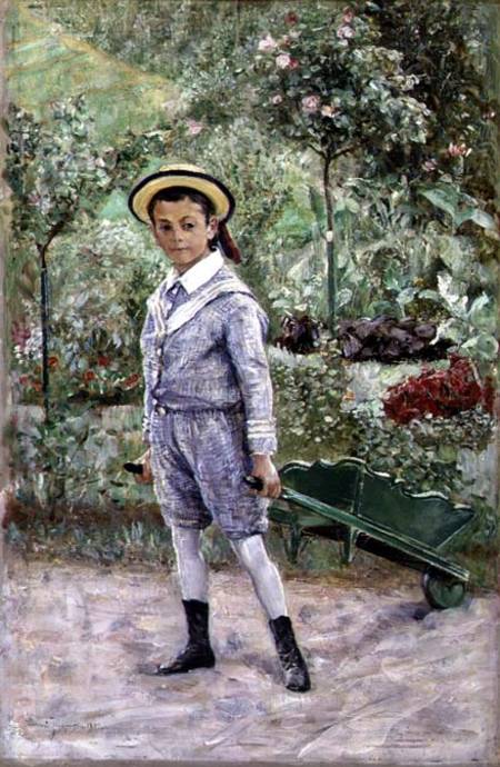 Boy with a Wheelbarrow von Ernst Josephson