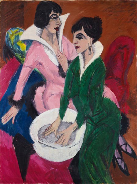 Zwei Frauen mit Waschbecken (Die Schwestern) von Ernst Ludwig Kirchner
